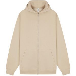 Casual Classics Unisex Adult Boxy Oversized Full Zip Hoodie / Stone